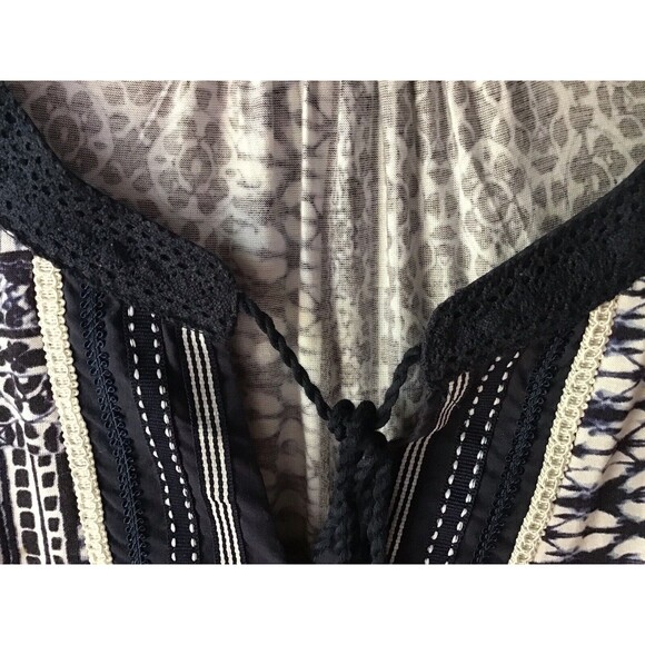 RXB Top Size L Blue Tie Dye Batik Boho Hippie Casual Lightweight Gypsy Prairie - Picture 5 of 8